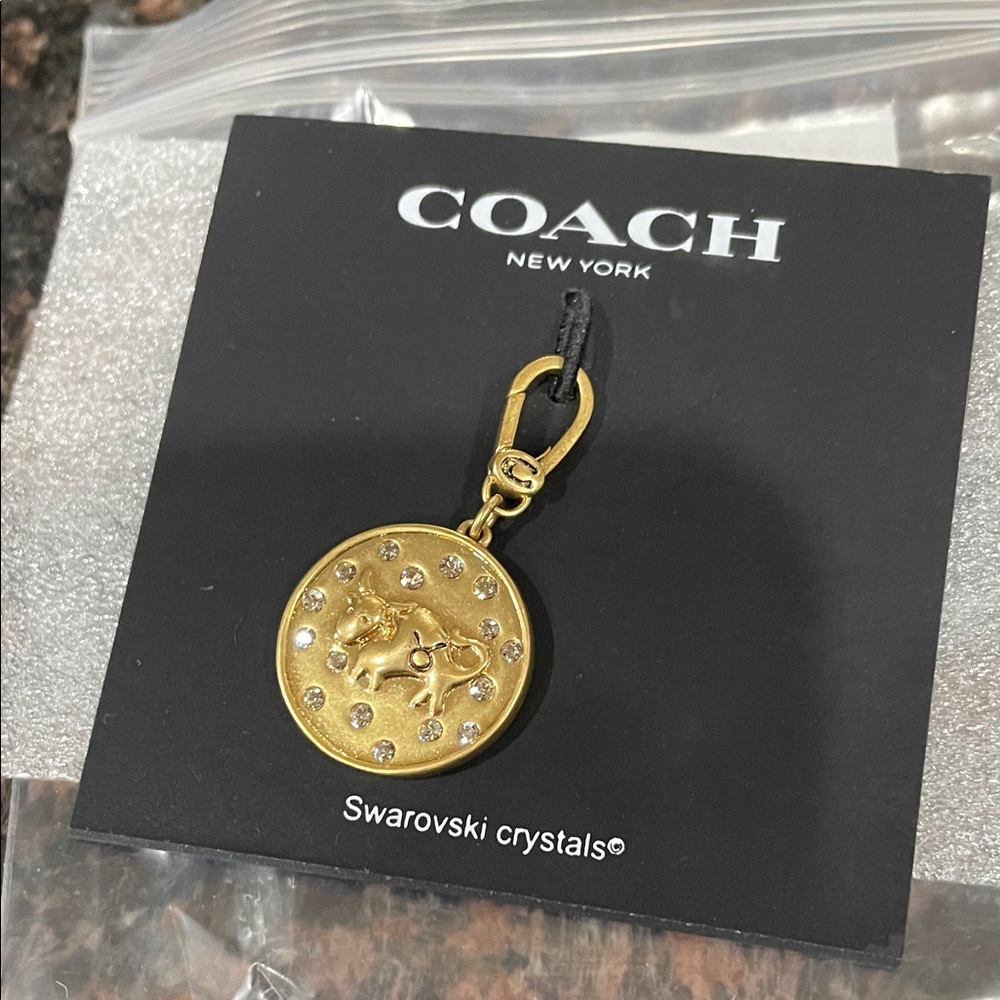Coach Gold Charm with Swarovski Accents ~ Taurus
